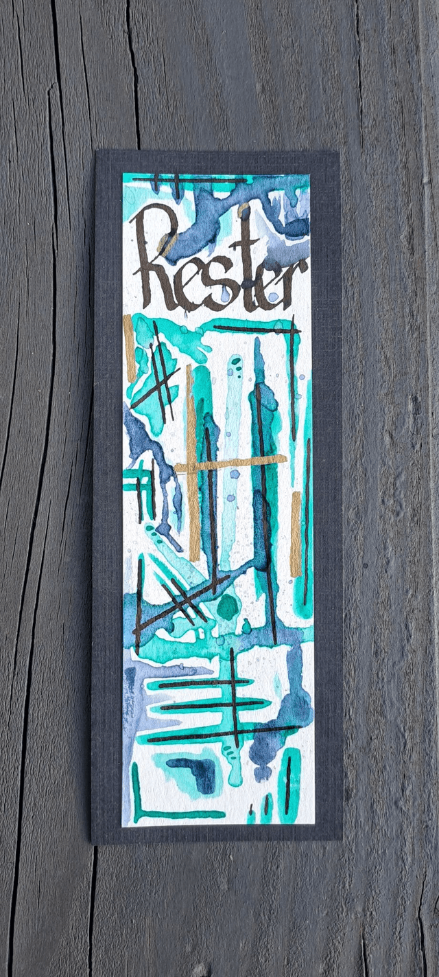 [ Rester ] Calligraphie aquarellée