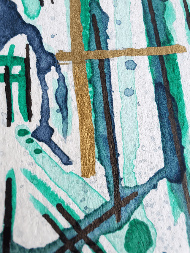 [ Rester ] Calligraphie aquarellée